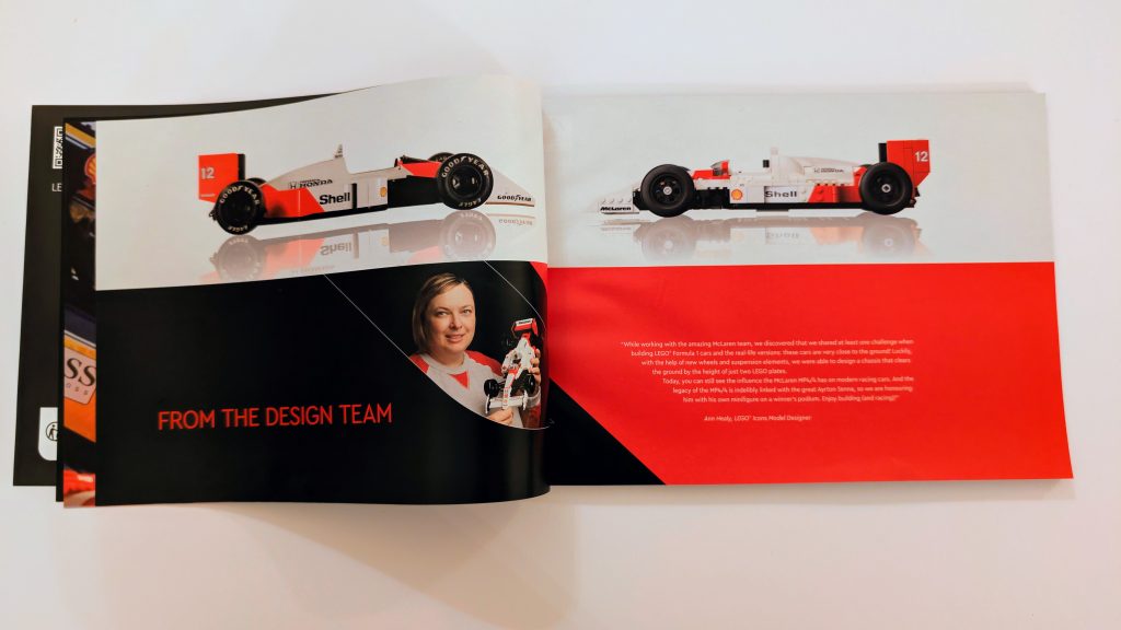 The LEGO McLaren MP4/4 instruction book: About the LEGO set designer