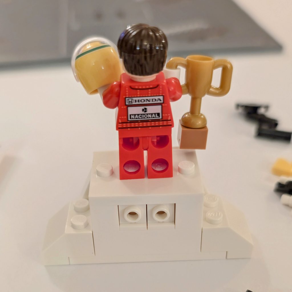 Ayrton Senna minifigure on stand back