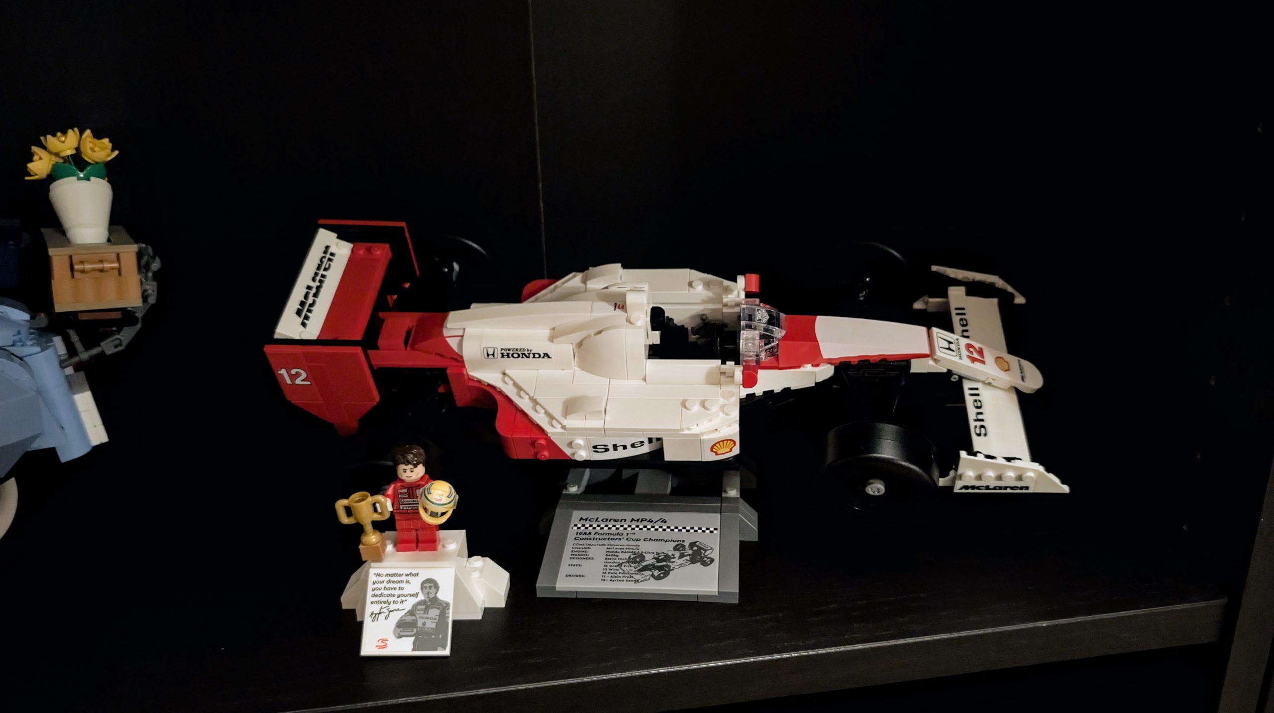 LEGO McLaren MP4/4 on display in the BrickFLIC Lego Studio